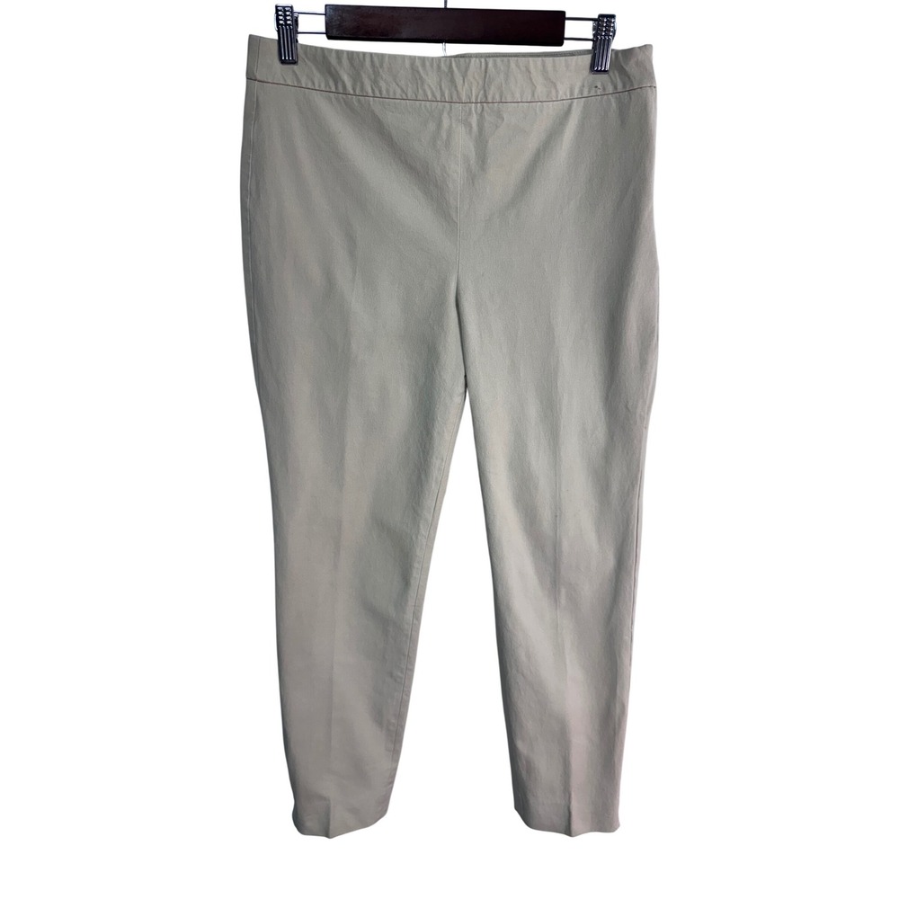 Talbots 8 Tan Chatham Ankle Pants‎ Women's Stretch Cotton Blend Side Zip